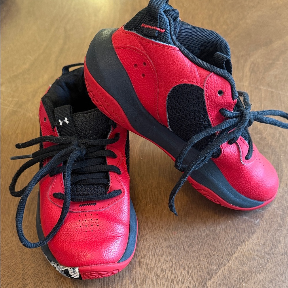 Under Armour Kids Red and Black Sneakers